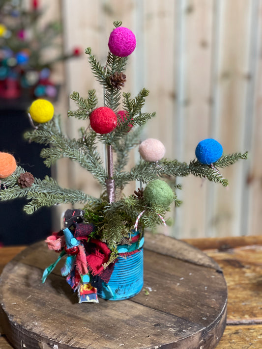 Short Charlie Brown Table Top Tree in Turquoise