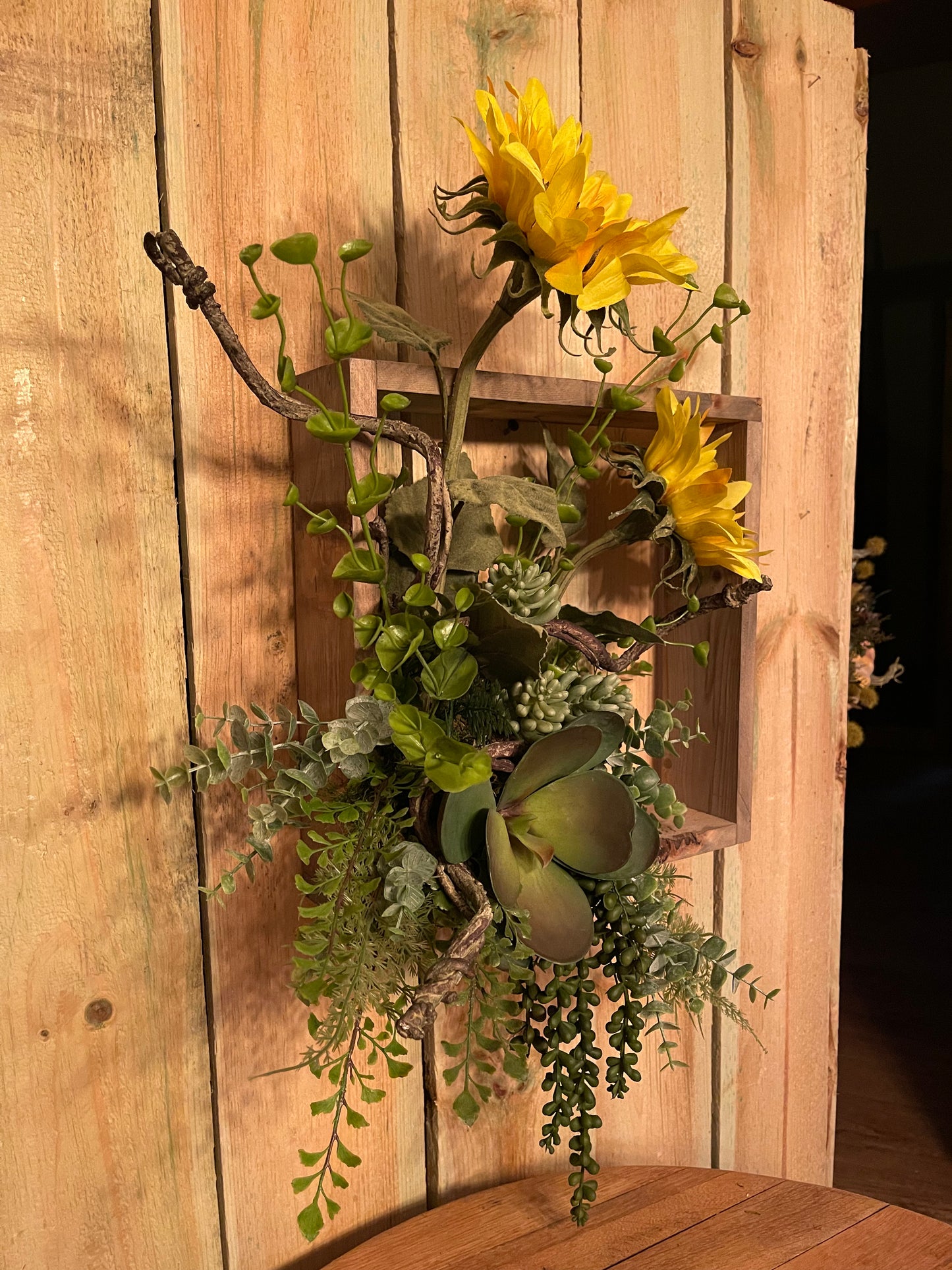 Sunflower & Succulent Wall Box